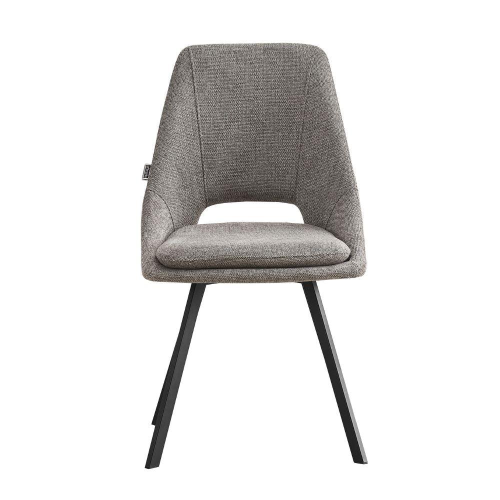 Sedia imbottita Blauss in tessuto grigio