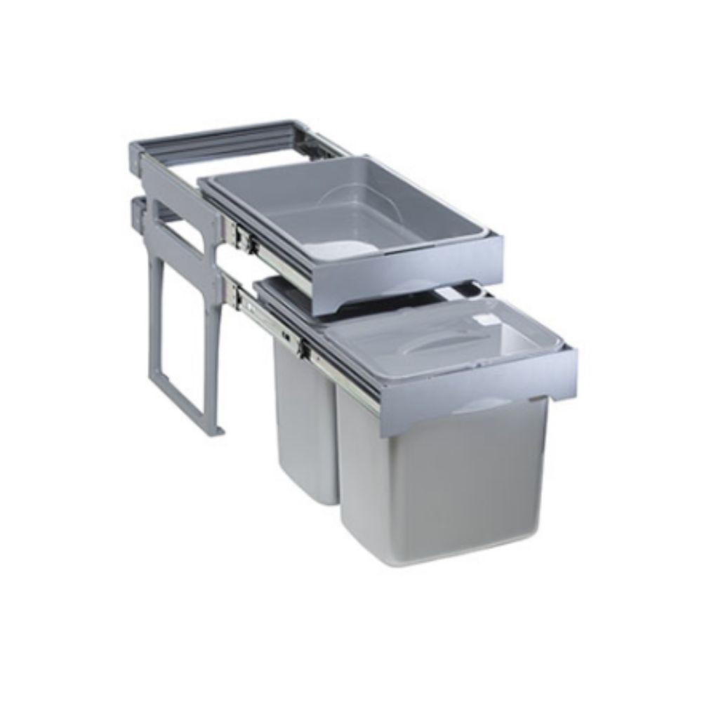 Pattumiera Tank 40 con vassoio estraibile in plastica 2x16 LT