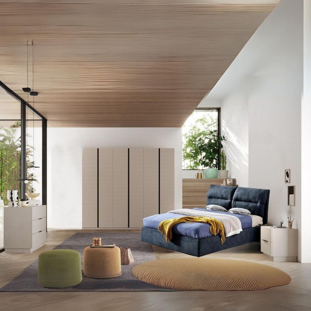 Camera da letto Musto con letto contenitore colore cashmere e antracite