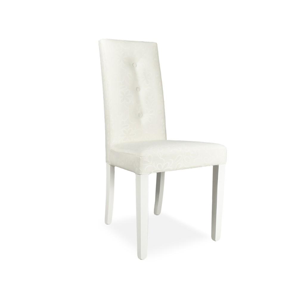 Sedia Montecarlo 3 bottoni tessuto bianco