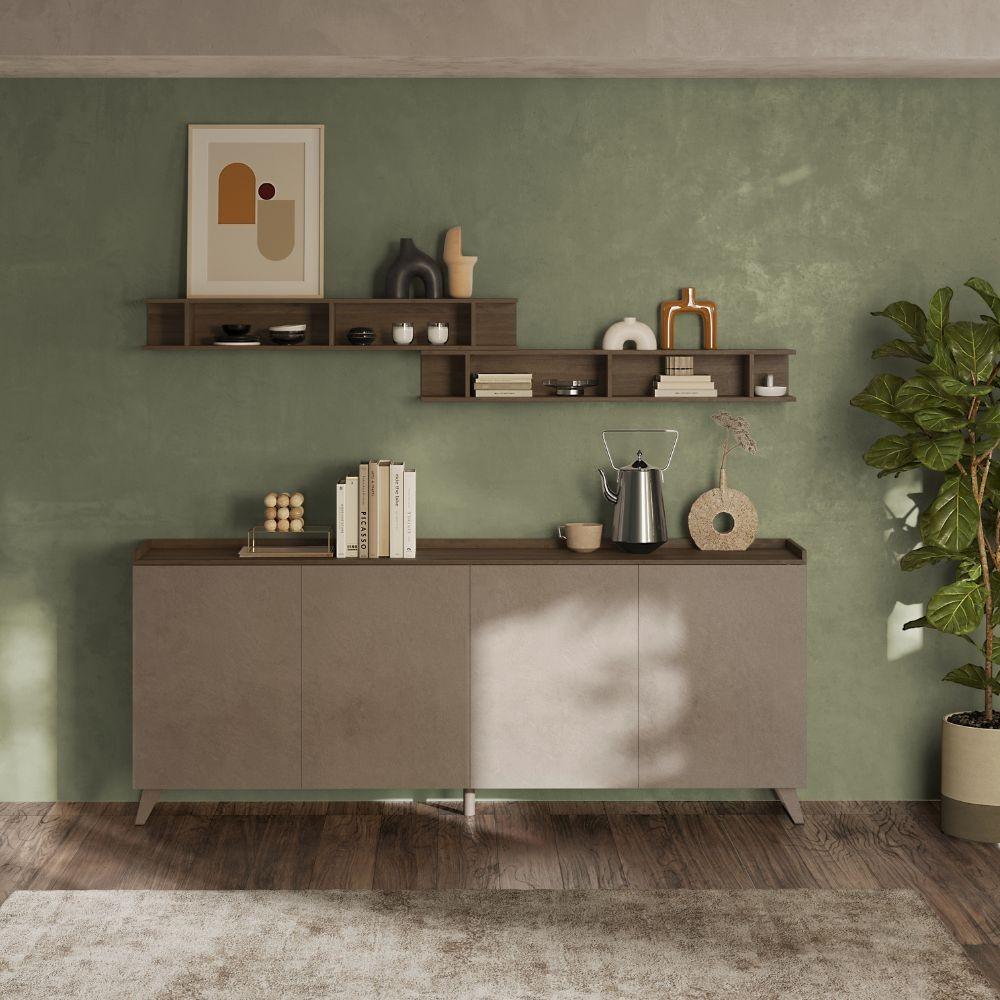 Madia Polan 4 ante colore bronzo e mercure
