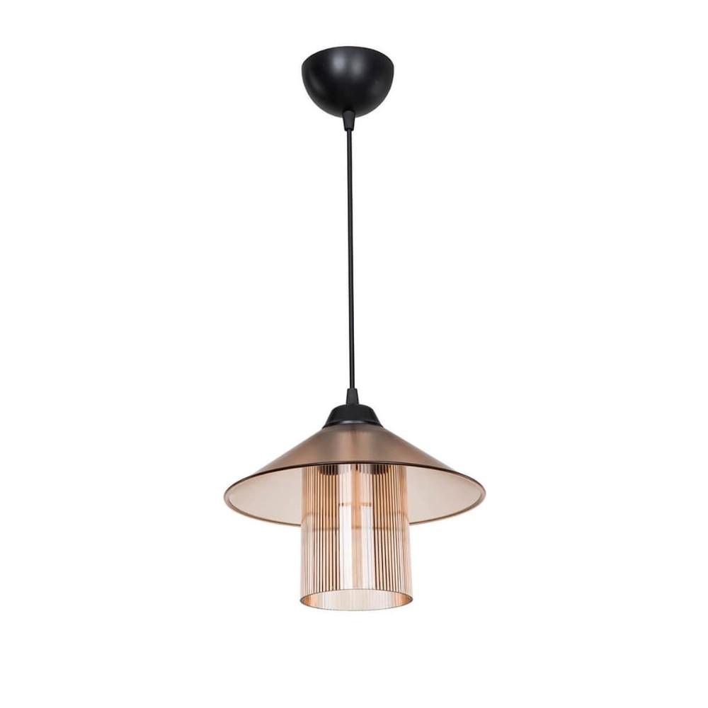Lampada da soffitto Inka ASZ1464 con paralume in plastica ambrata