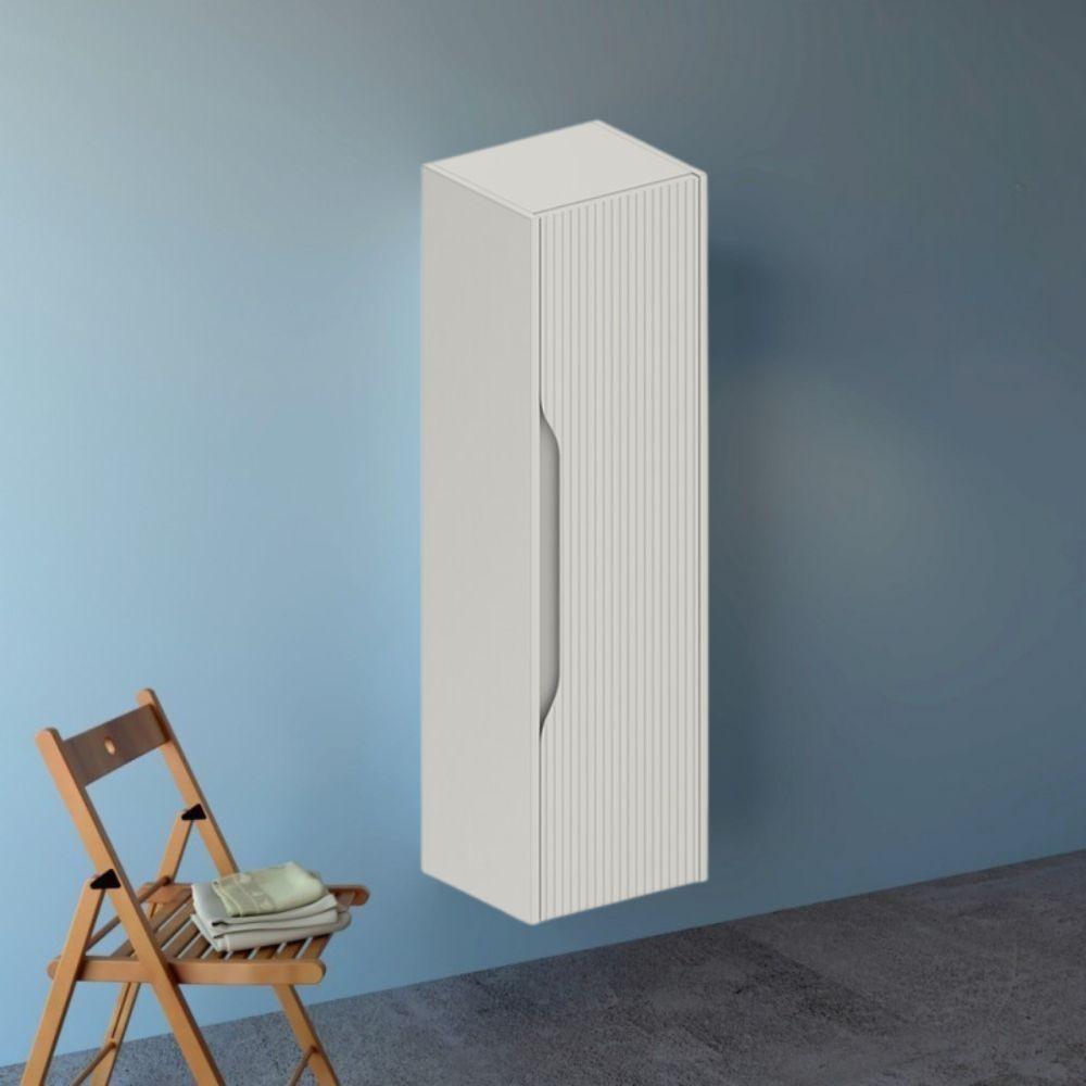 Colonna bagno sospesa Soho 1 anta effetto cannettato colore cashmere opaco 120x30x35 cm.