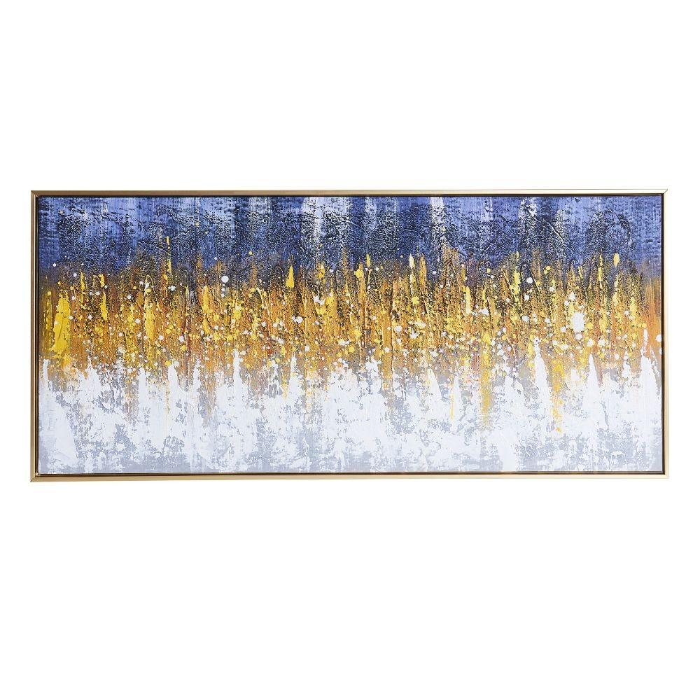 Quadro astratto su tela con cornice oro Quadro1
