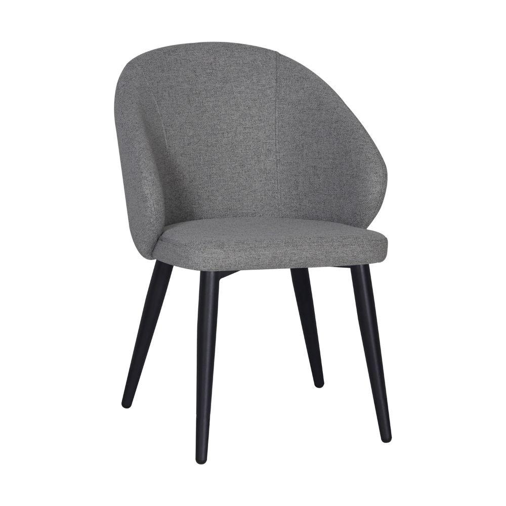 Sedia Patya in tessuto Nordic 16 grigio cenere e gambe nere
