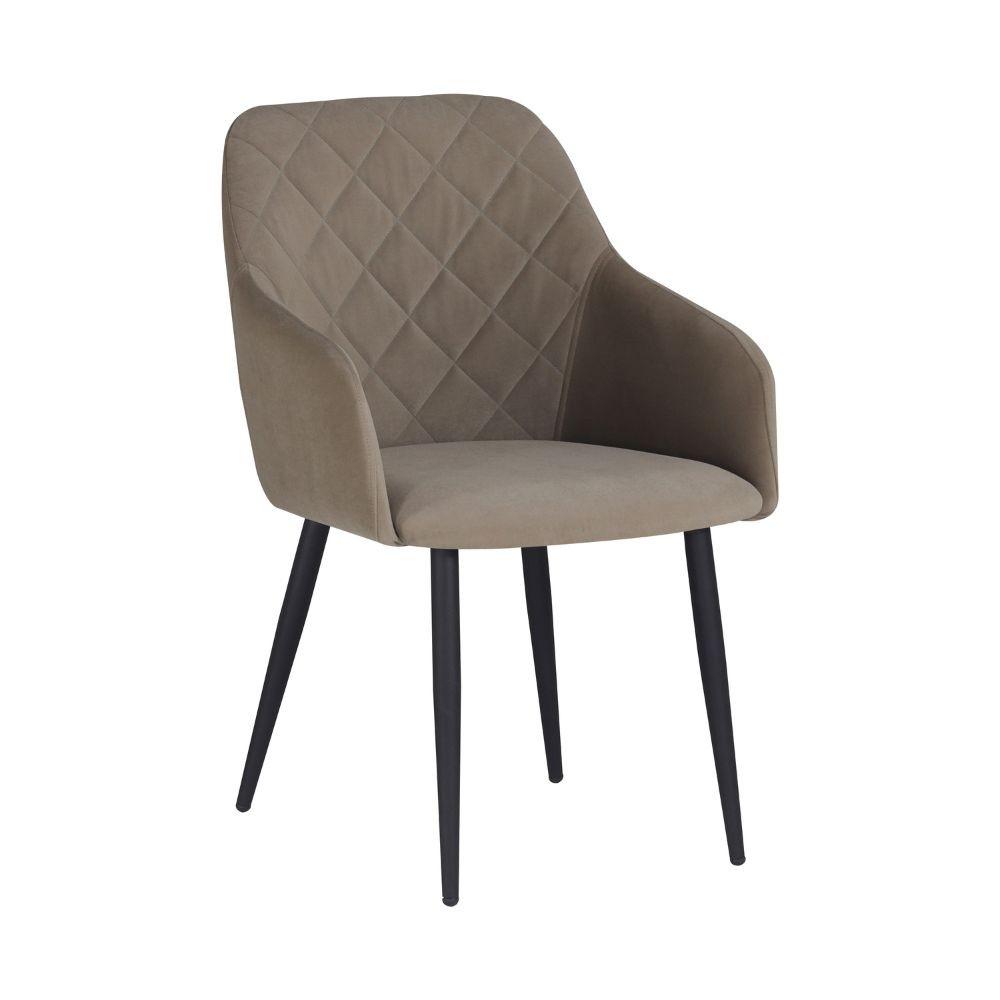 Sedia Rarra in tessuto Anka 06 tortora e gambe nere