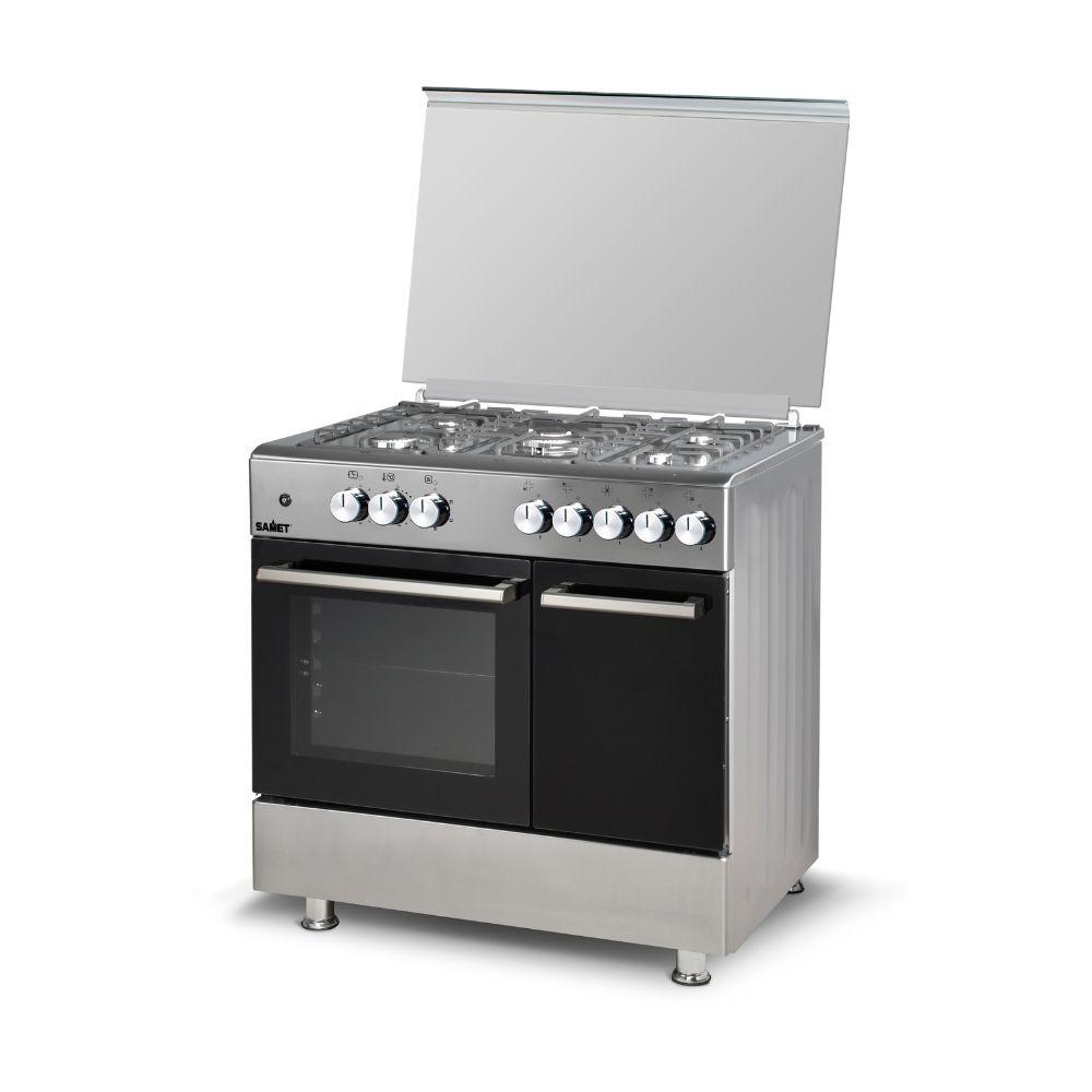 Samet Ermete maxi cucina a gas con porta bombola con piano e frontali inox con forno e grill elettrico classe A