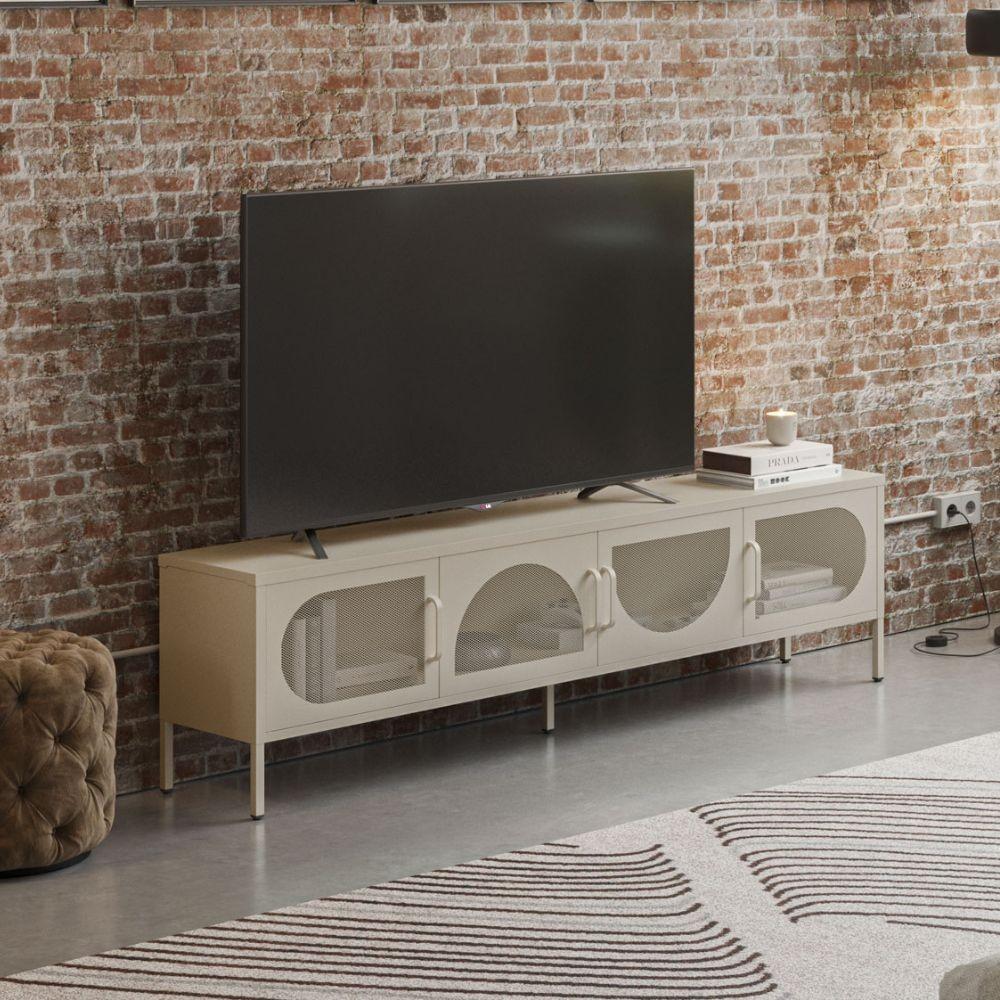 Porta tv Tayra in metallo 4 ante 180 cm. colore crema