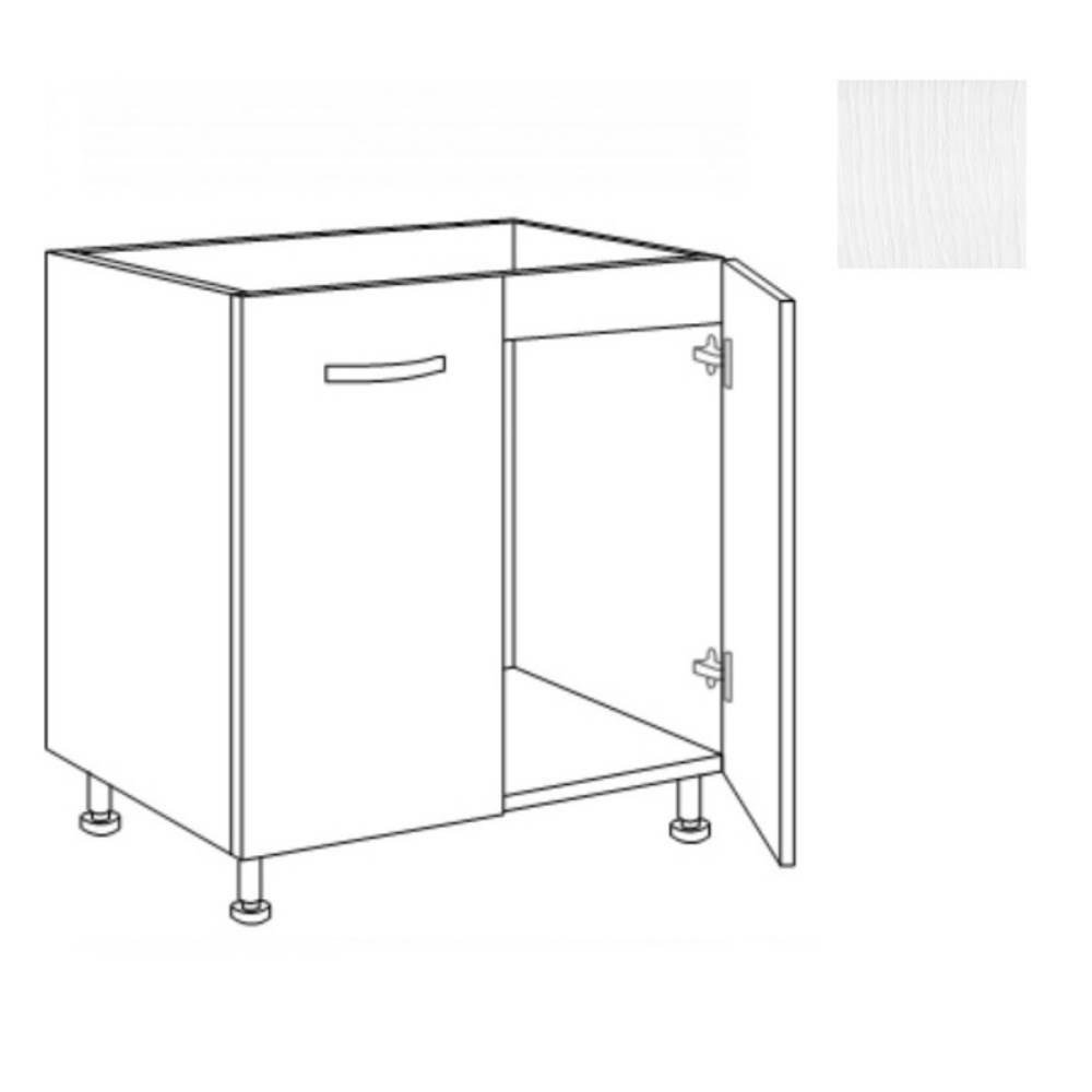 Sottolavello 80x60x82H due ante bianco frassinato