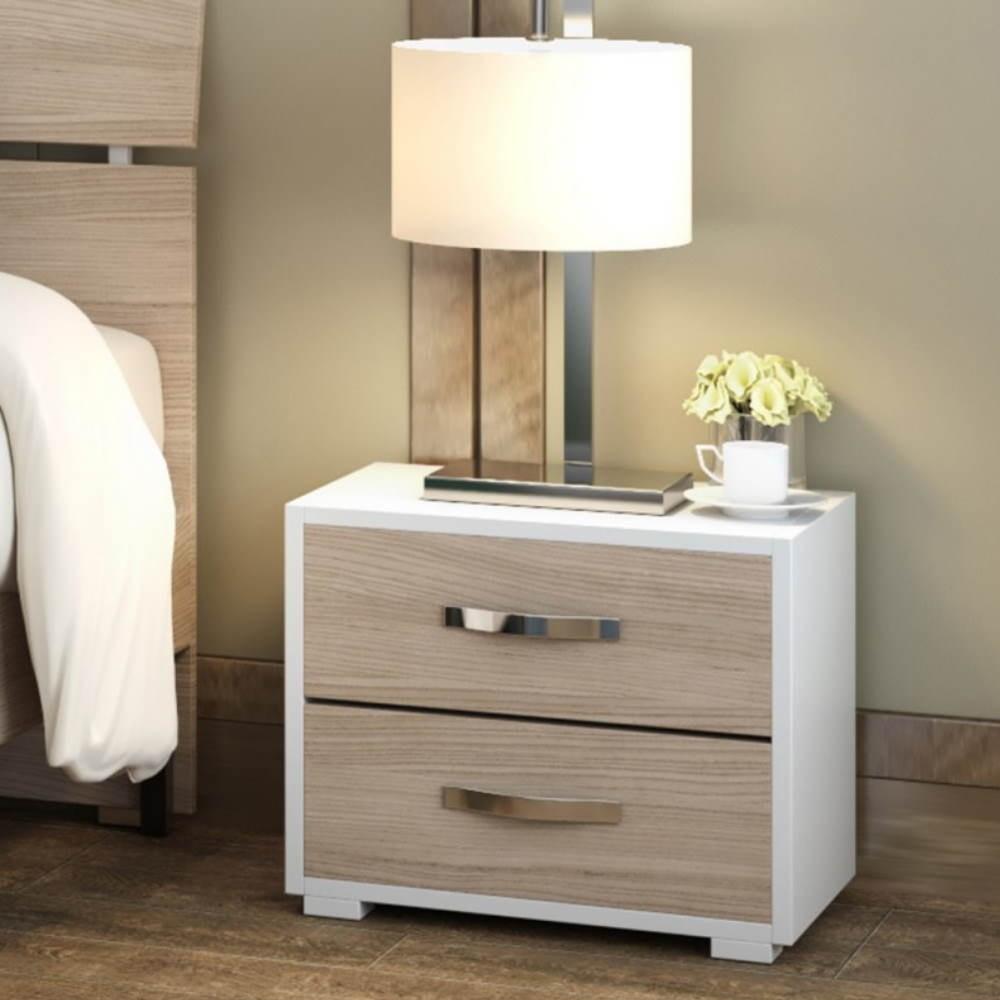 Comodino 2 cassetti 52x36x43H olmo