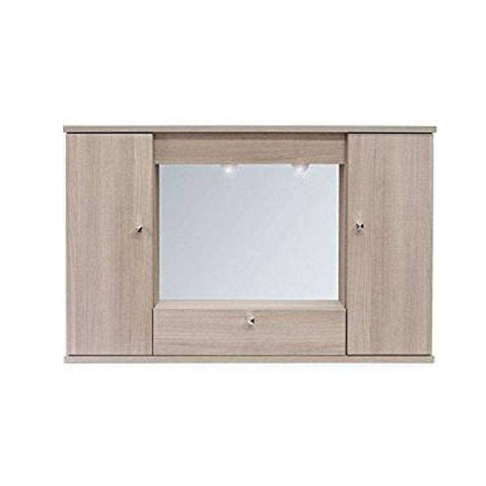 Specchiera mobile bagno pensile 2 ante e ribalta olmo