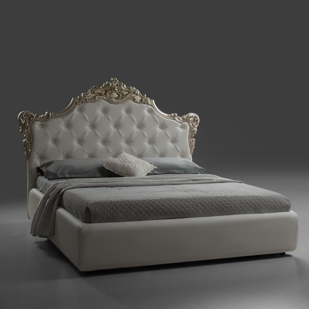 Letto matrimoniale Savoia bianco con contenitore