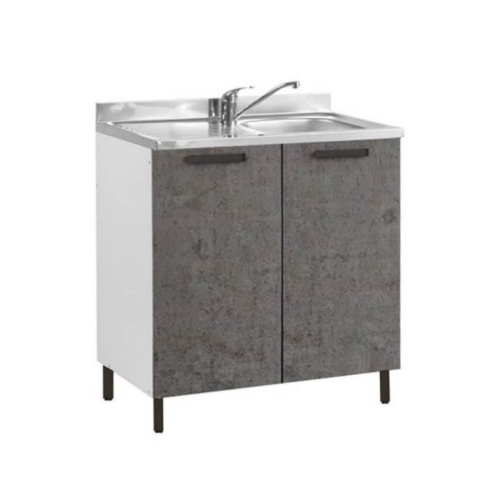 Sottolavello 80x50x85H cm con due ante cemento lavello incluso