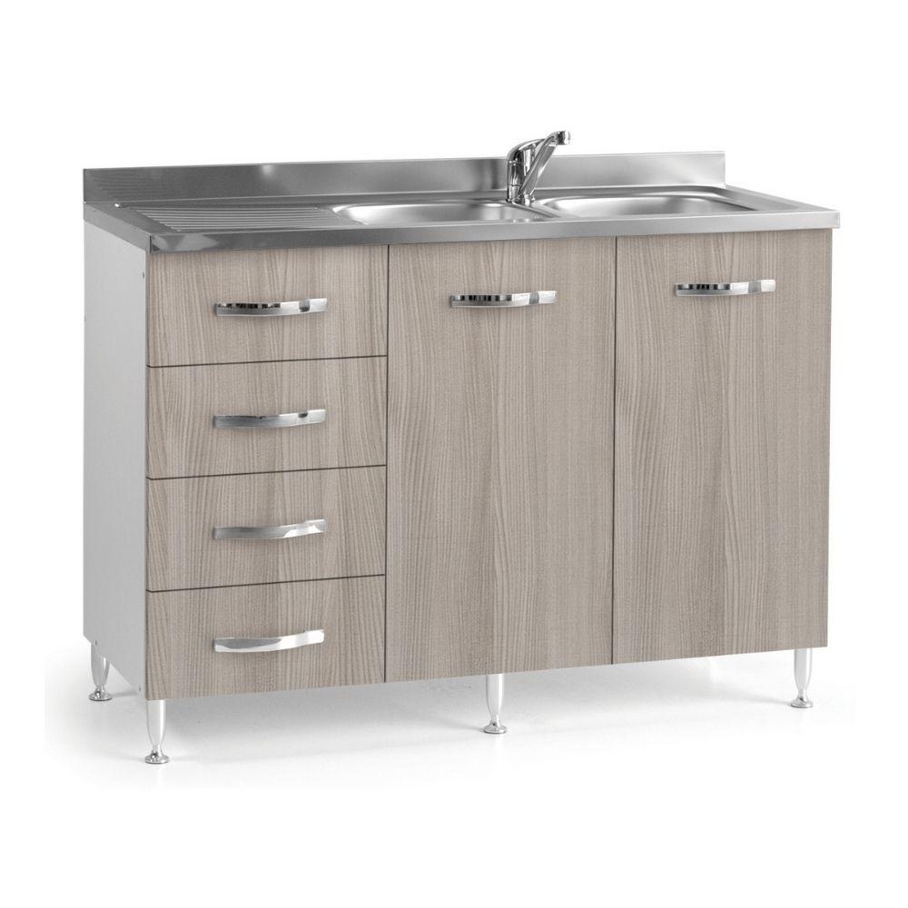 Sottolavello con cassettiera 120x50x85H olmo sinistro lavello incluso