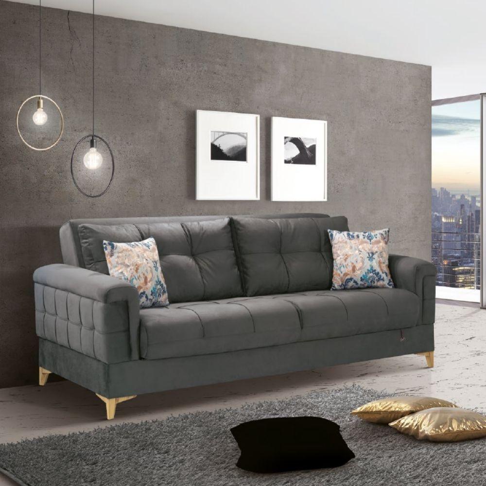Divano letto contenitore Kemer grigio 07-814