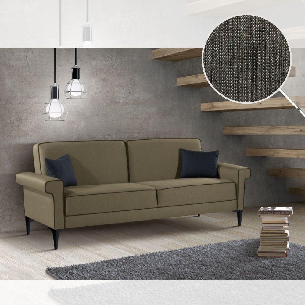 Divano letto Silvera 2 posti tessuto grigio 07-811