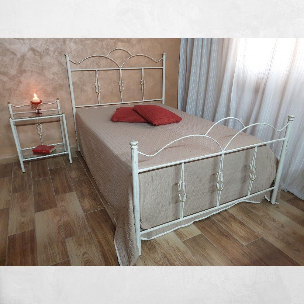 Letto una piazza e mezza Primula ferro battuto bianco oro