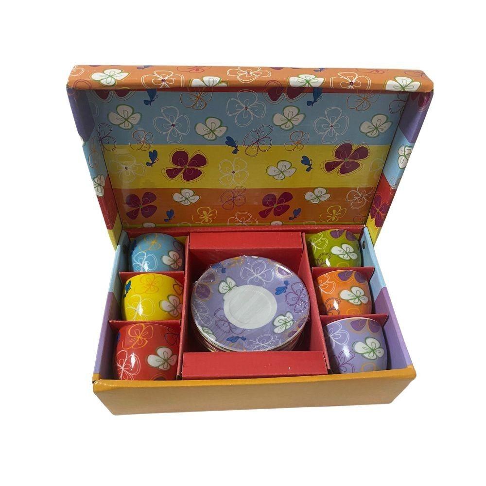 Set 6 tazzine da caff&egrave; con piattini in ceramica