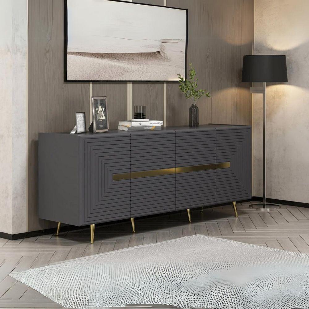 Madia Jose 4 ante antracite con particolari oro 180x47x75h