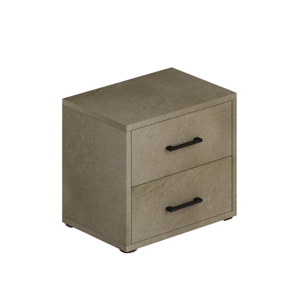 Comodino 2 cassetti 52x36x43H argilla