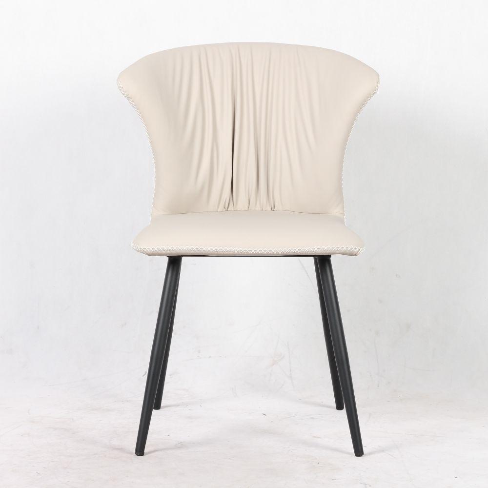Sedia Core colore beige con gambe in metallo nero