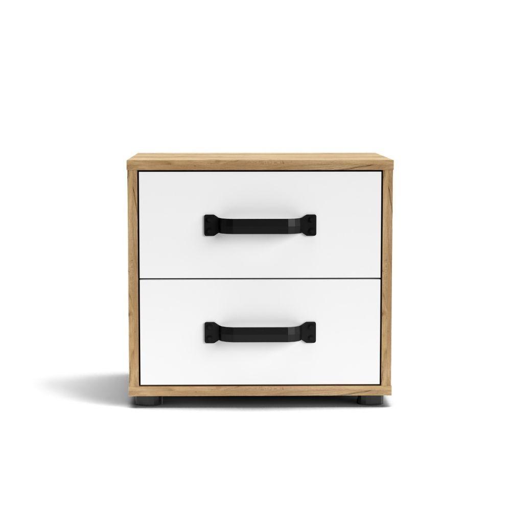Comodino Mosso MO1 colore rovere e bianco
