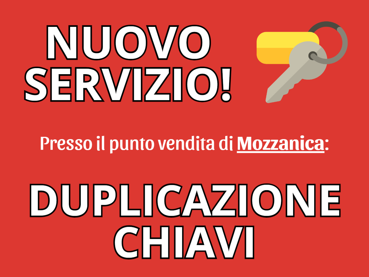 NUOVO SERVIZIO: DUPLICAZIONE CHIAVI