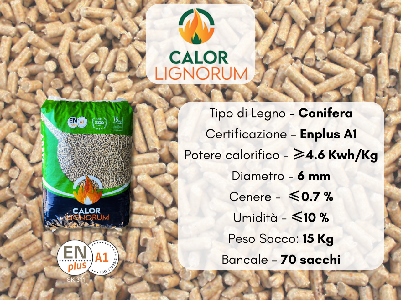 SCHEDA TECNICA PELLET CALOR CONIFERA